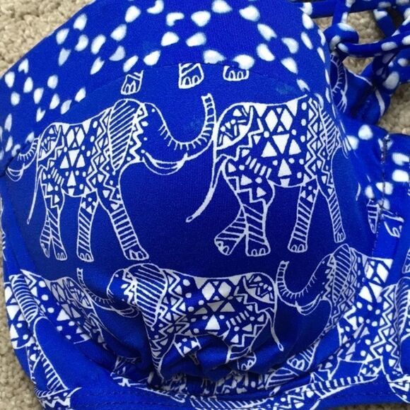 Elephant print corset style bikini top. NWOT - Picture 6 of 8